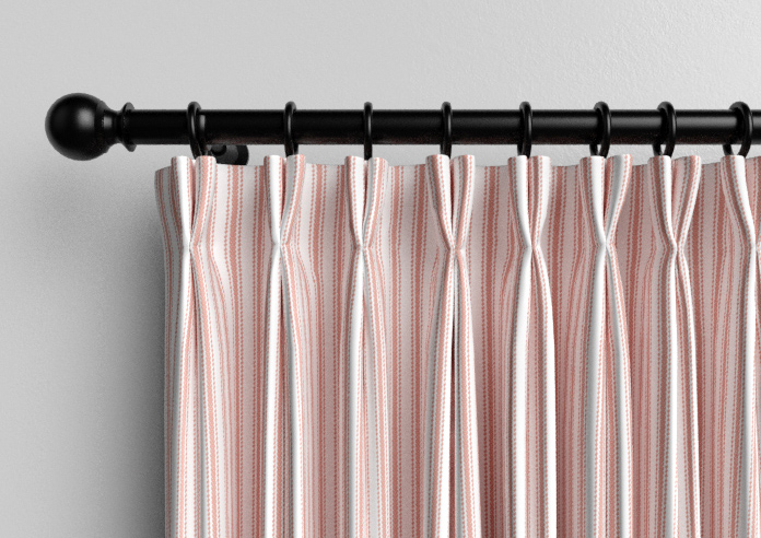 Lace Stripes, Coral - Made to Measure Curtains - Image 10